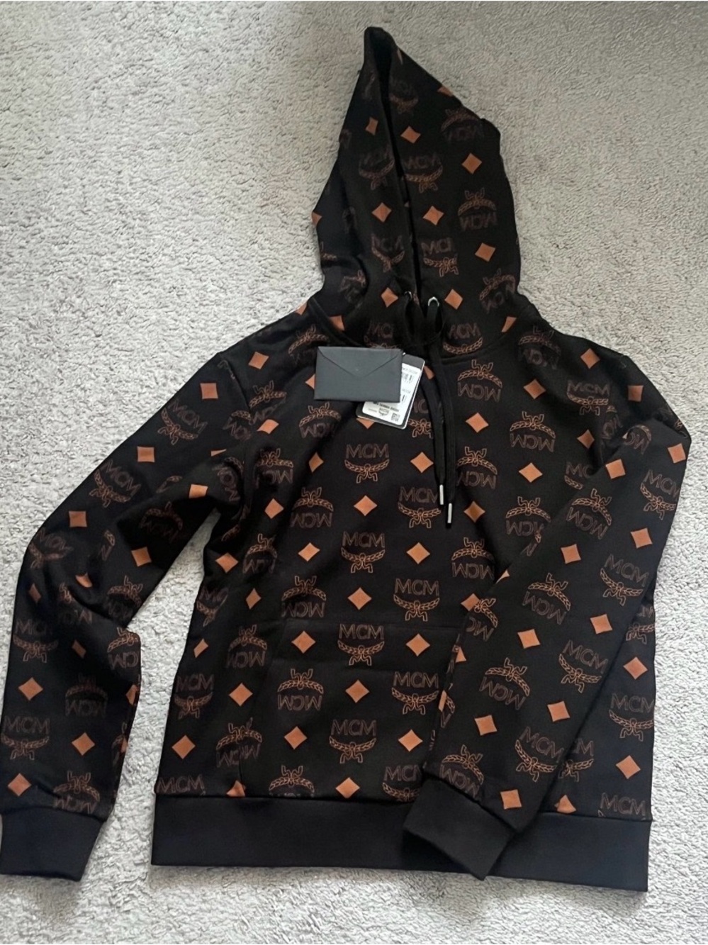 MCM men’s  Black & Brown Logo Hoodie Jacket - Picture 7 of 7